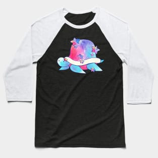 Rainbow Star Turtle Watercolor Baseball T-Shirt